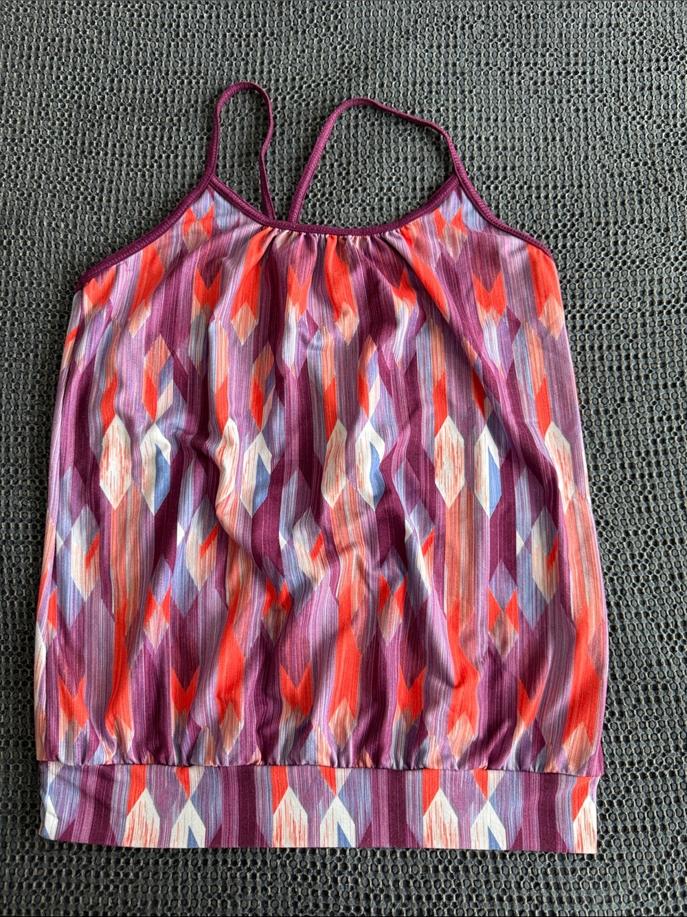 Prana Multicolor Geometric Print Camisole - Purple, Red & Cream Accents